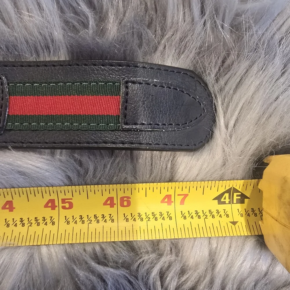Gucci Leather Belt with Pearl Double-G Buckle